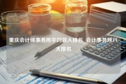 重庆会计师事务所平均收入排名_会计事务所八大排名